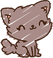 Cute Cat Chalk Drawing