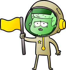 cartoon tired astronaut © lineartestpilot