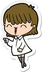 Fototapeta premium sticker of a cartoon woman