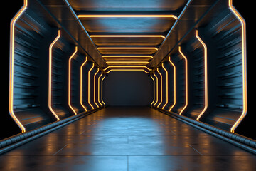Empty dark room, Modern Futuristic Sci Fi Background