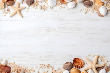 Seashells isolated on background, Generative AI