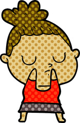 cartoon calm woman
