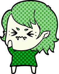 annoyed cartoon vampire girl