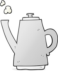 freehand drawn cartoon coffee kettle
