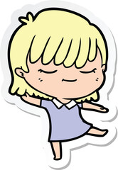 sticker of a cartoon woman
