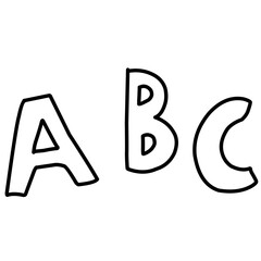 Doodle ABC School Hand Drawn 