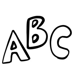 Doodle ABC School Hand Drawn 