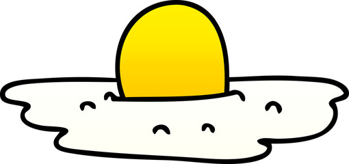 gradient shaded quirky cartoon fried egg