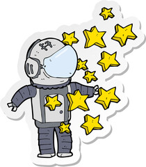 sticker of a cartoon spaceman