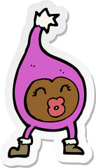 sticker of a cartoon funny creature