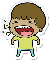 Obraz premium sticker of a cartoon laughing man