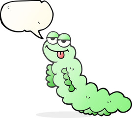freehand drawn speech bubble cartoon caterpillar