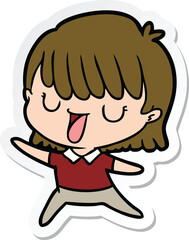 sticker of a cartoon woman
