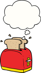 cartoon toaster with thought bubble