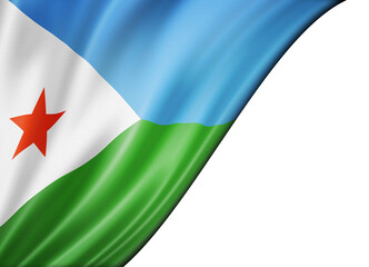 Djibouti flag isolated on white banner