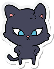 sticker of a cute cartoon cat