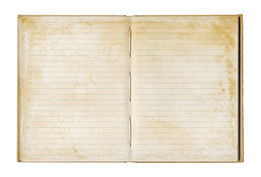 Vintage blank open notebook