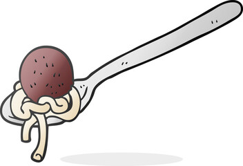 freehand drawn cartoon meatball