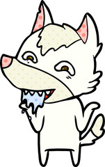cartoon hungry wolf