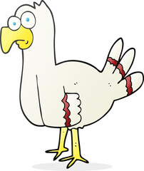 freehand drawn cartoon bird