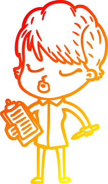 recommend clip art: warm gradient line drawing of a cartoon woman with eyes shut