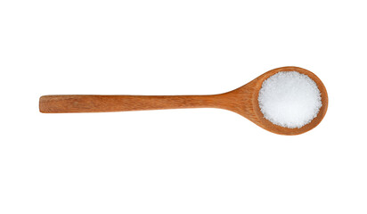sugar in wooden  spoon on transparent png - Powered by Adobe