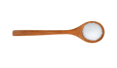 sugar in wooden  spoon on transparent png
