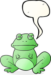 freehand drawn speech bubble cartoon frog