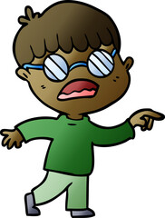 cartoon boy wearing spectacles