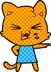 cartoon cat hissing
