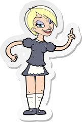 sticker of a cartoon waitress taking order