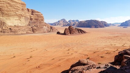 With a caravan in the Wadi Rum desert, Jordan
