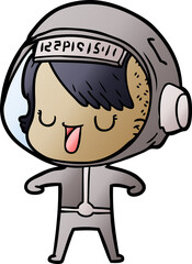 cartoon astronaut woman