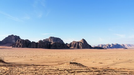 With a caravan in the Wadi Rum desert, Jordan
