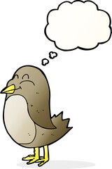 cartoon bird with thought bubble