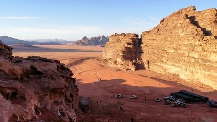 With a caravan in the Wadi Rum desert, Jordan
