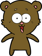 laughing teddy  bear cartoon