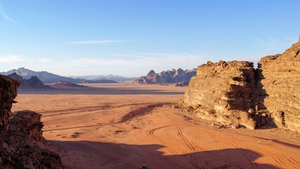 With a caravan in the Wadi Rum desert, Jordan
