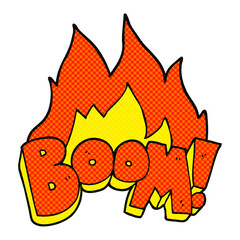 freehand drawn comic book style cartoon boom