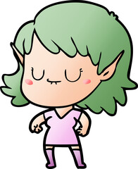 happy cartoon elf girl