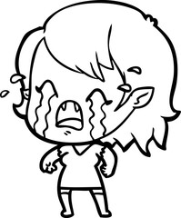 cartoon crying vampire girl