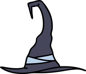 cartoon of a spooky witch hat