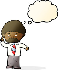 cartoon teacher with thought bubble