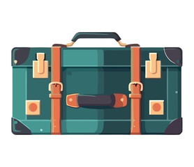 Antique leather suitcase vector illustration