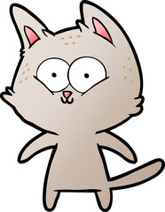 happy cartoon cat