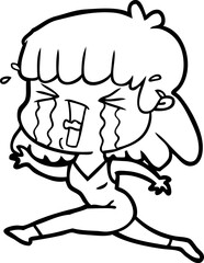 cartoon woman in tears