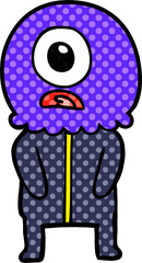 cartoon cyclops alien spaceman