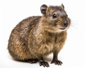 photo of dassie rat isolated on white background. Generative AI