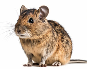 Obraz premium photo of degu (genus Octodon) isolated on white background. Generative AI