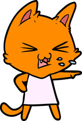 cartoon cat hissing